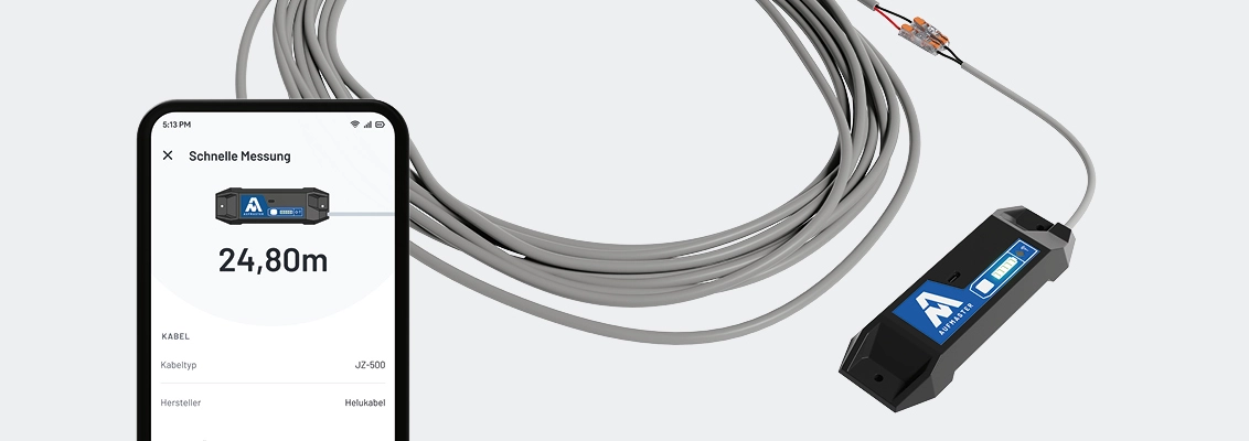 Aufmaster Längenmessgerät für die Kabel-Inventur