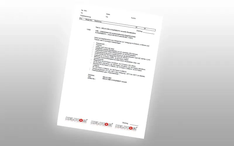 Abbildung eines Ausschreibungstexts