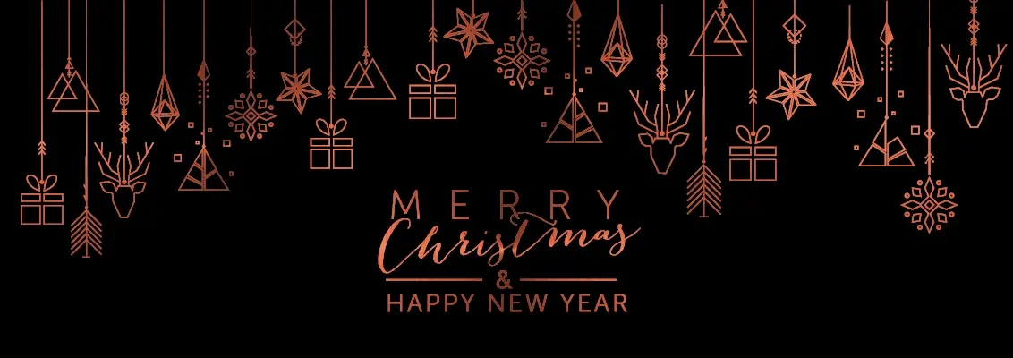 Sort og kobber farvet jule hilsen postkort 