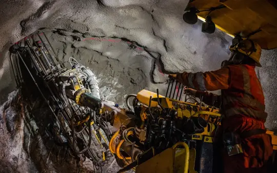 Minenfahrzeug im Bergbau