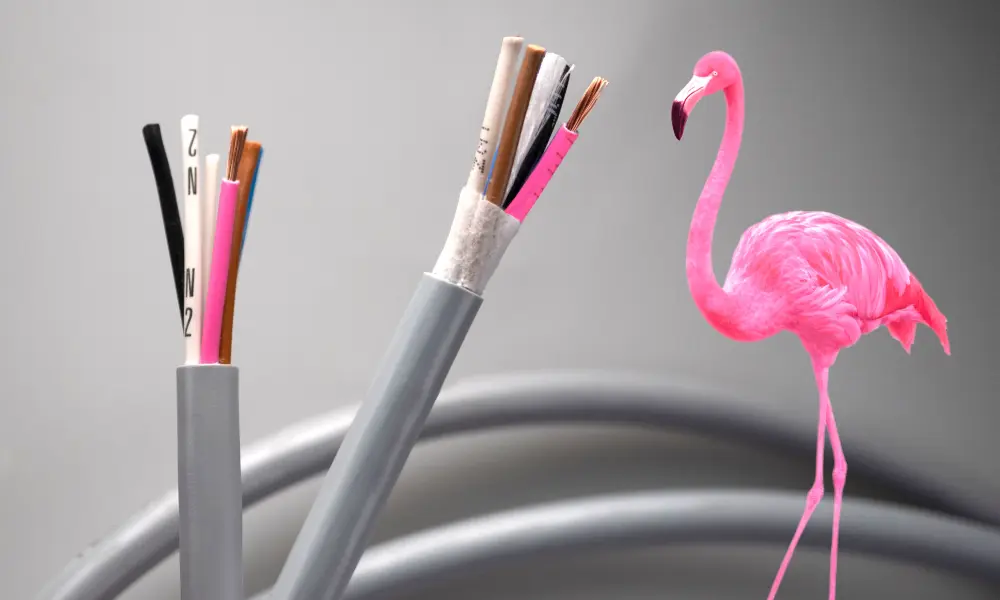 Cáp cấp nguồn cho thiết bị Profinet với dây chức năng tiếp địa màu hồng (Functional Earth – FE) 