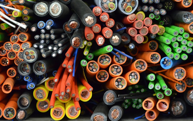 Cross-section of different cables