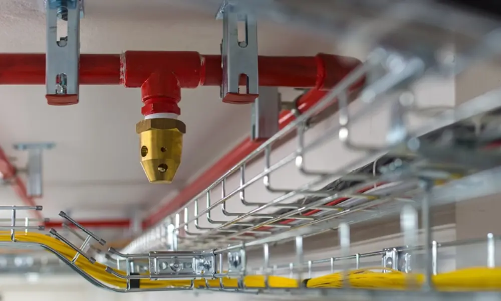 Fleksible kabler i kabel bakke i loftet 