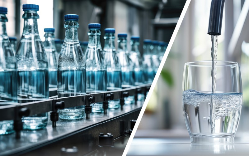 Filling system and water in a water glass