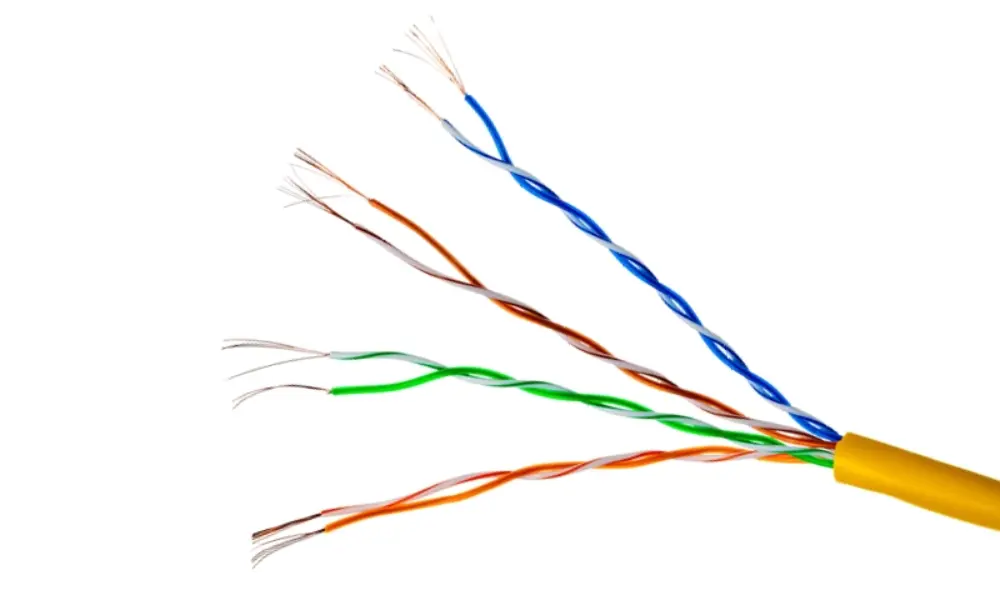  4 leder kabel i orange, grøn, rød og blå