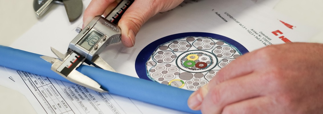 A cable is measured precisely