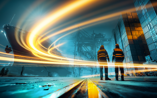 Light Trails around habour