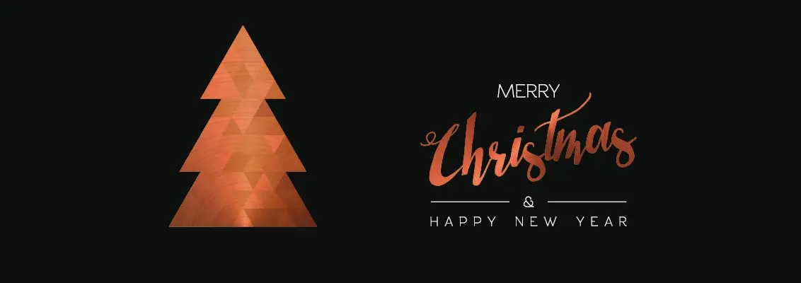 Glædelig jul postkort sort og kobber