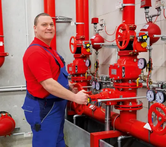 Helmut Böckl at a machine