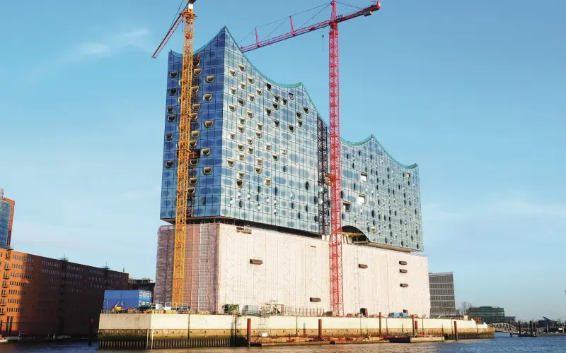 Exterior shot of Elbphilharmonie in Hamburg