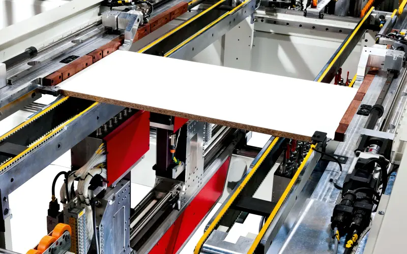 Close-up of a production machine