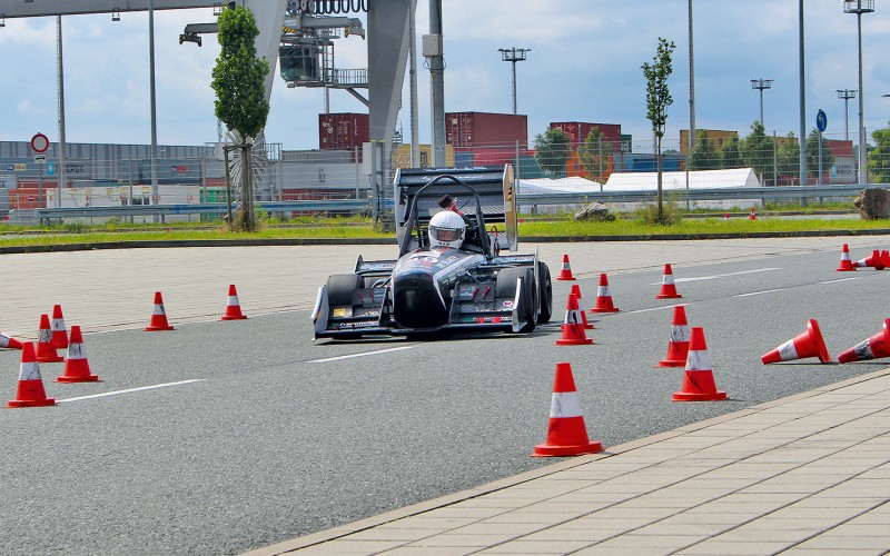 Race car on the race track