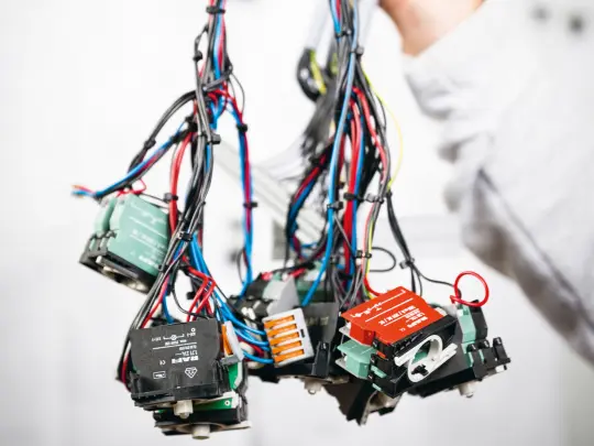 Installed cable harnesses 