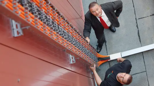 Holger Groos and Henning Hambloch on the roof
