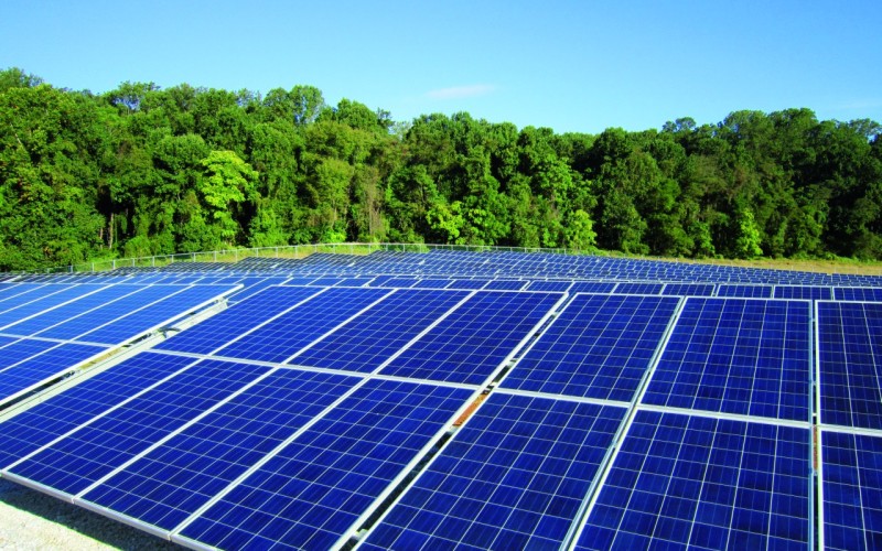 Solar panels in the nature