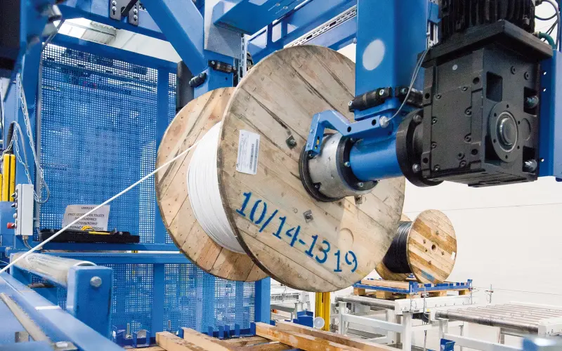 Rewinding system in operation